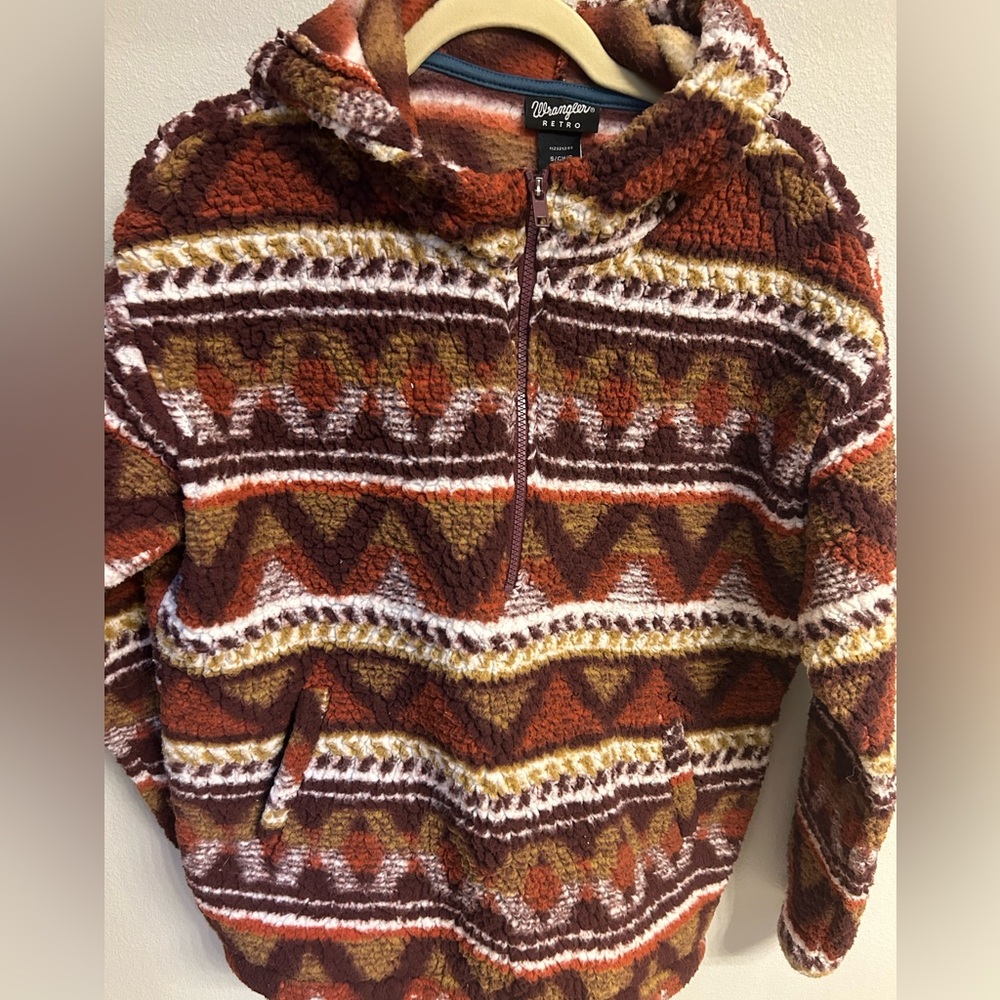 Wrangler Retro Sherpa Aztec Quarter Zip